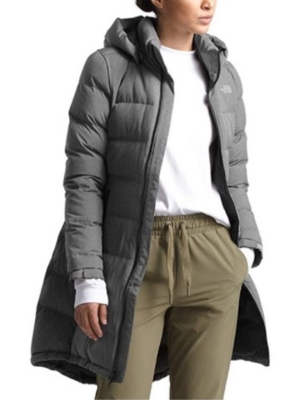 The North Face Metropolis Parka Puffer Jacket Grey Down 550 Fill Large